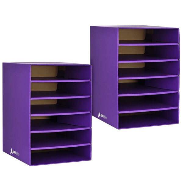 6-Shelf Organizer for Schools and Offices, Purple, PK2